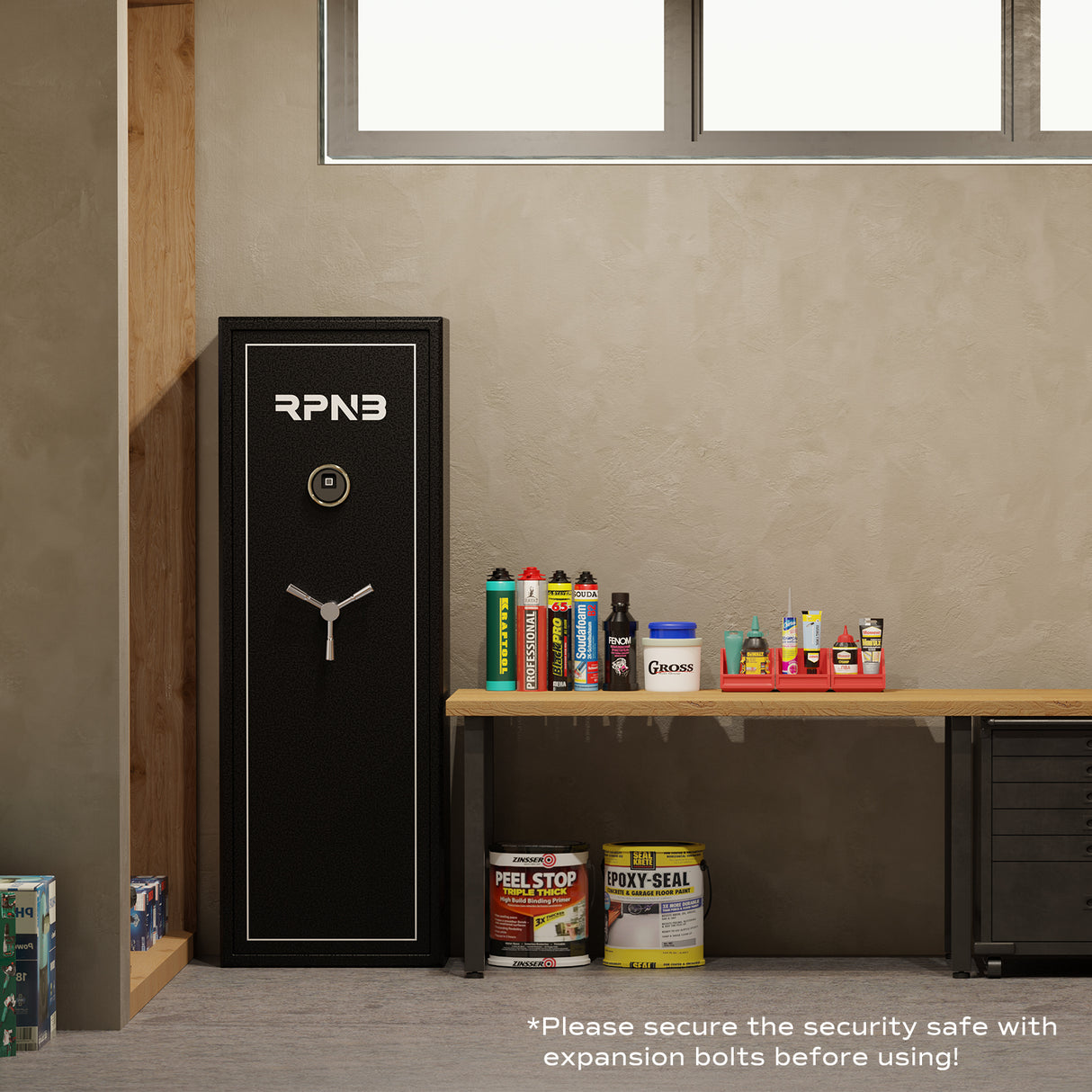 RPNB - RP10FR - Large Biometric Rifle Safe,Electronic Gun Security Cabinet for 10 Rifles