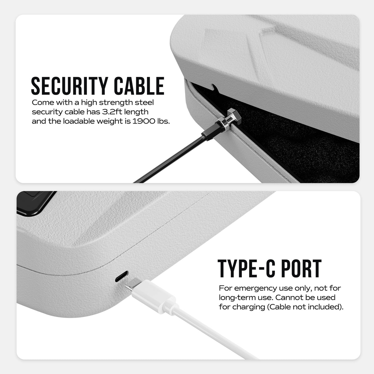 RPNB - RP2008W - Biometric Gun Safe for Handgun-White