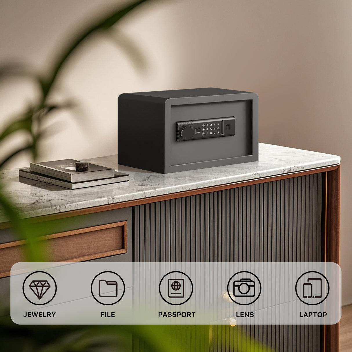 RPNB - RP20FSA -Biometric Home Safe with Fingerprint Digital Lock for Cash & Jewelry, 0.3 cu. ft.