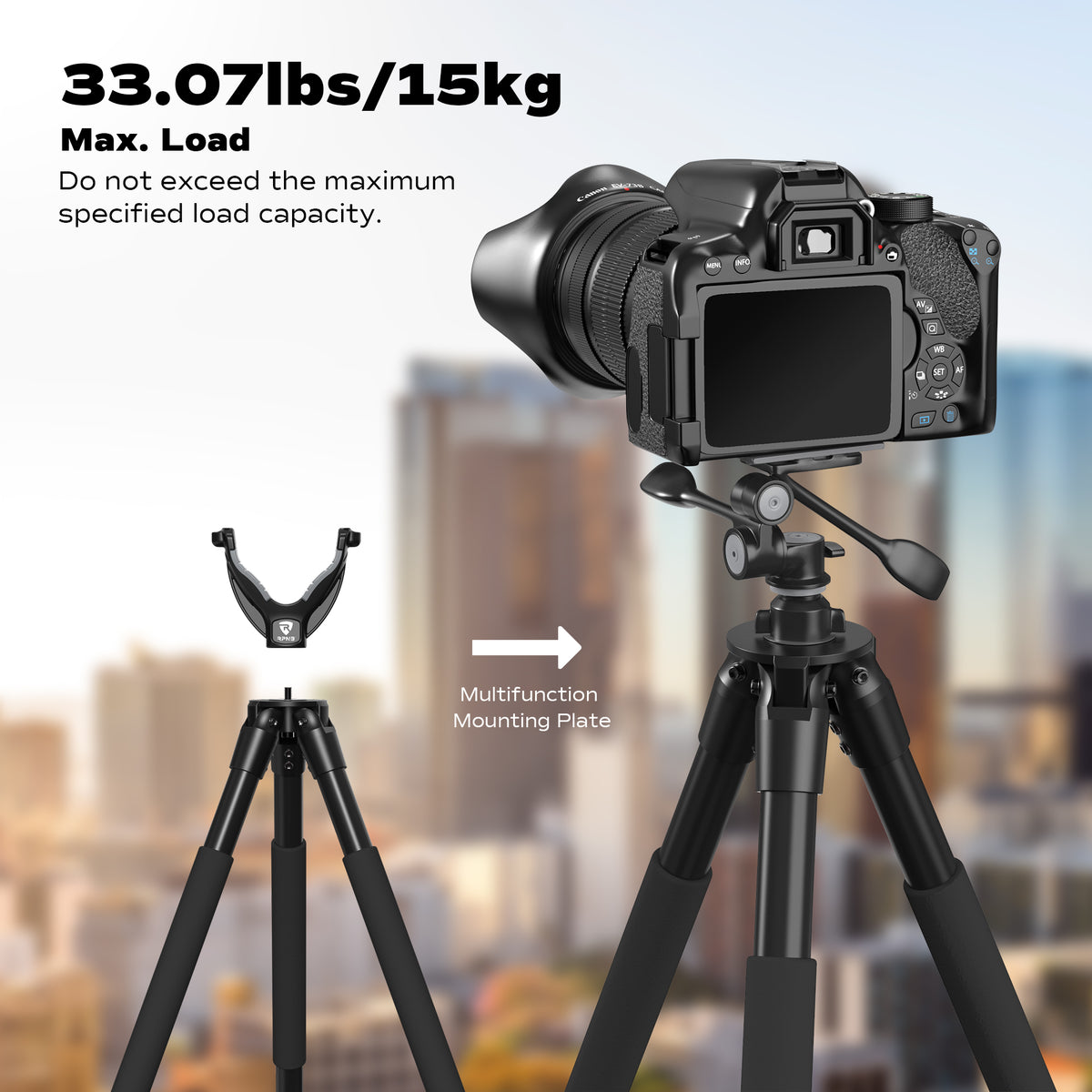 RPNB - HTB-1 - Adjustable Shooting Tripod with Stable Design, Black