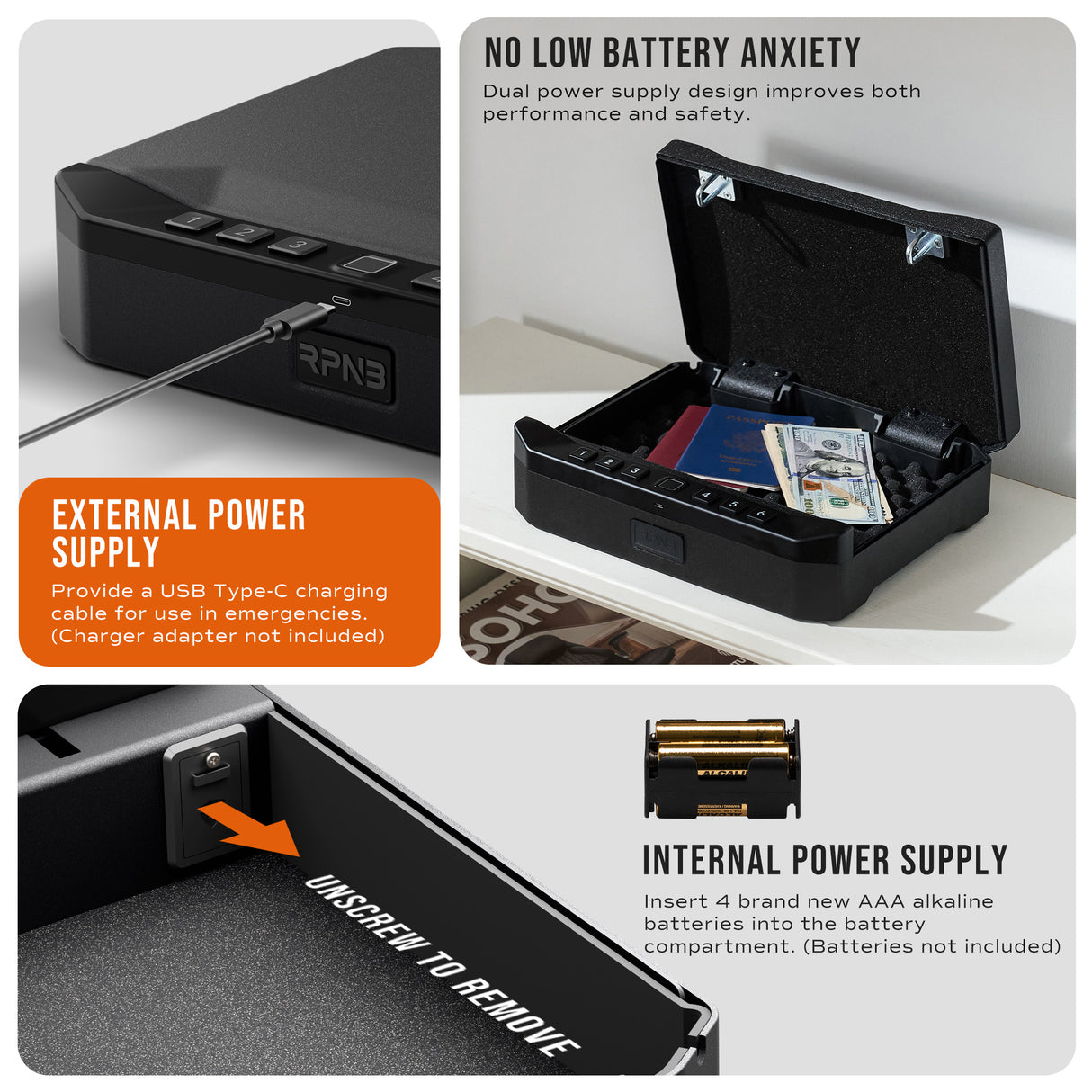 RPNB - RP2018 - Smart Biometric Gun Safe for Handgun, Quick Access Pistol Safe with Fingerprint