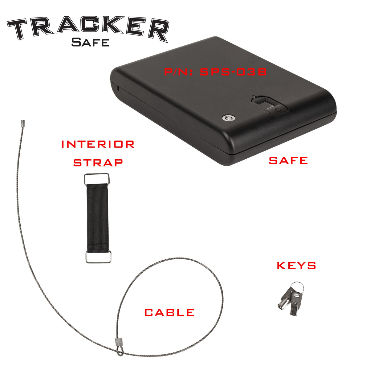 Tracker Safe - SPS-03B - Small Pistol Safe - Biometric Lock - 10.75" Length