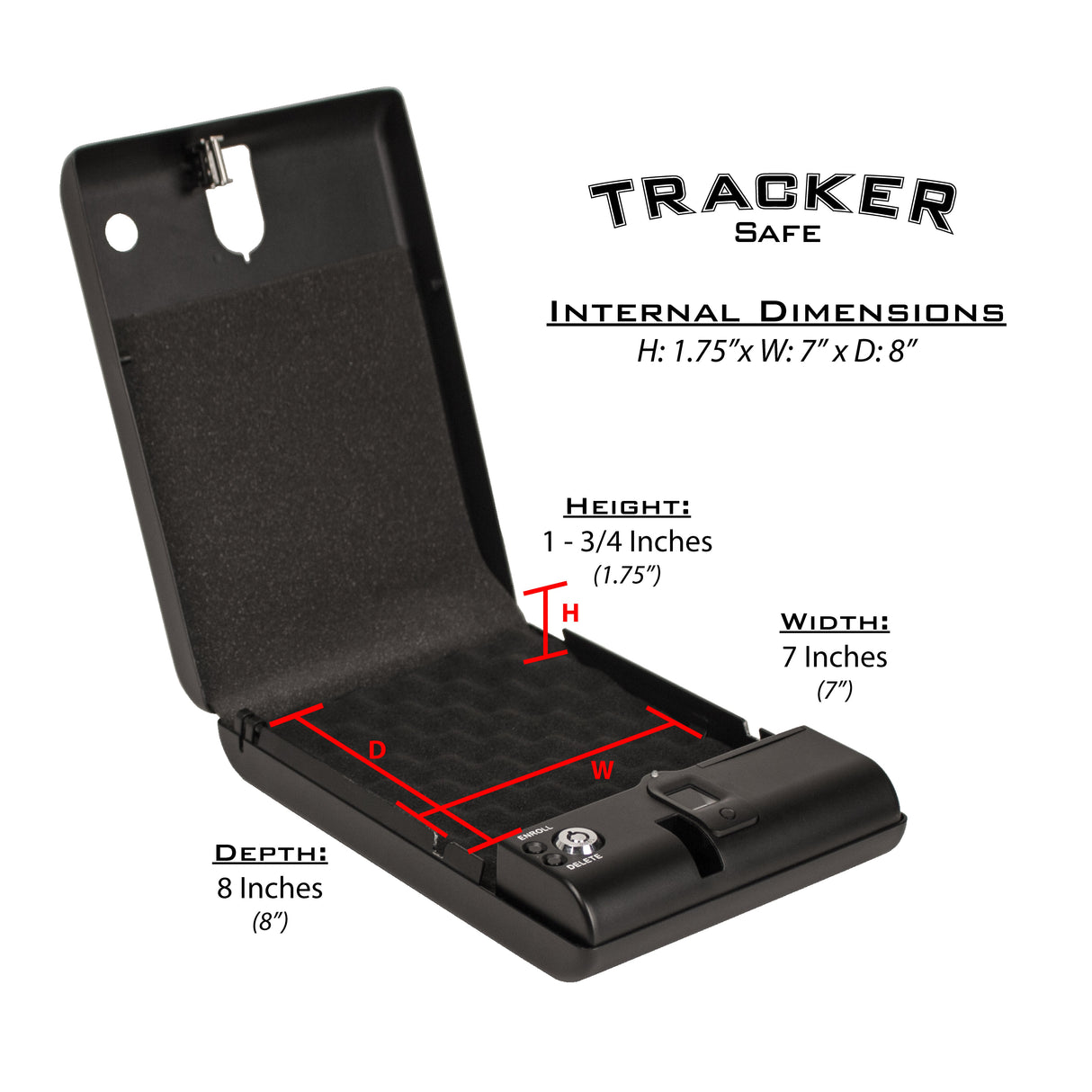 Tracker Safe - SPS-03B - Small Pistol Safe - Biometric Lock - 10.75" Length