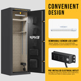 RPNB - RPFS14-B - 14 Gun Large Fireproof Biometric Digital Rifle Safe for Pistols and Rifles, Black