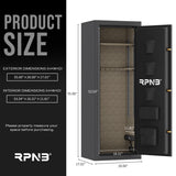 RPNB - RPFS14-B - 14 Gun Large Fireproof Biometric Digital Rifle Safe for Pistols and Rifles, Black