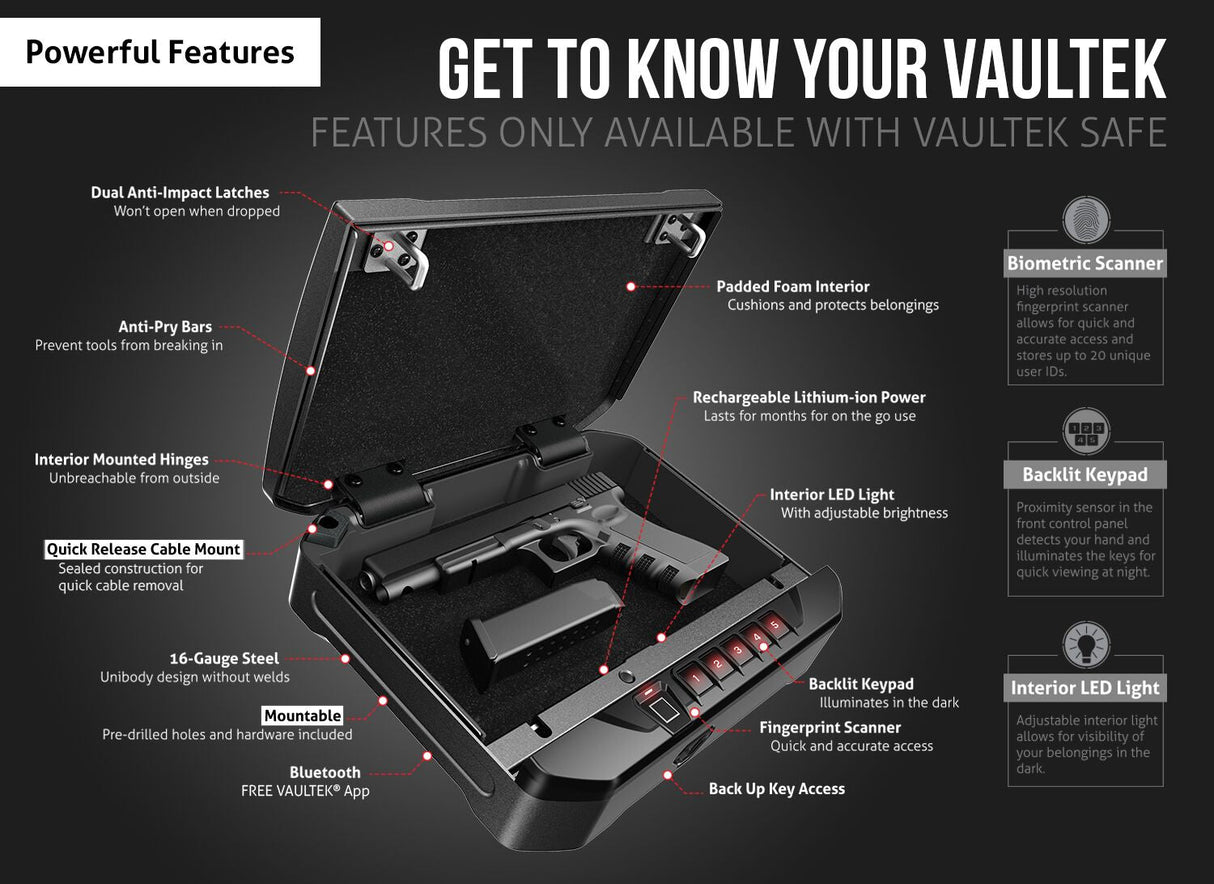 Vaultek - VS20i Biometric - Bluetooth - 20 Series