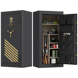 RPNB - RPFS30-B - 30 Gun Large Fireproof Biometric Fingerprint Long Gun Safe for Pistols and Rifles, Black