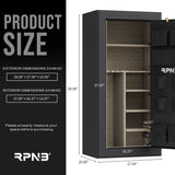 RPNB - RPFS30-B - 30 Gun Large Fireproof Biometric Fingerprint Long Gun Safe for Pistols and Rifles, Black