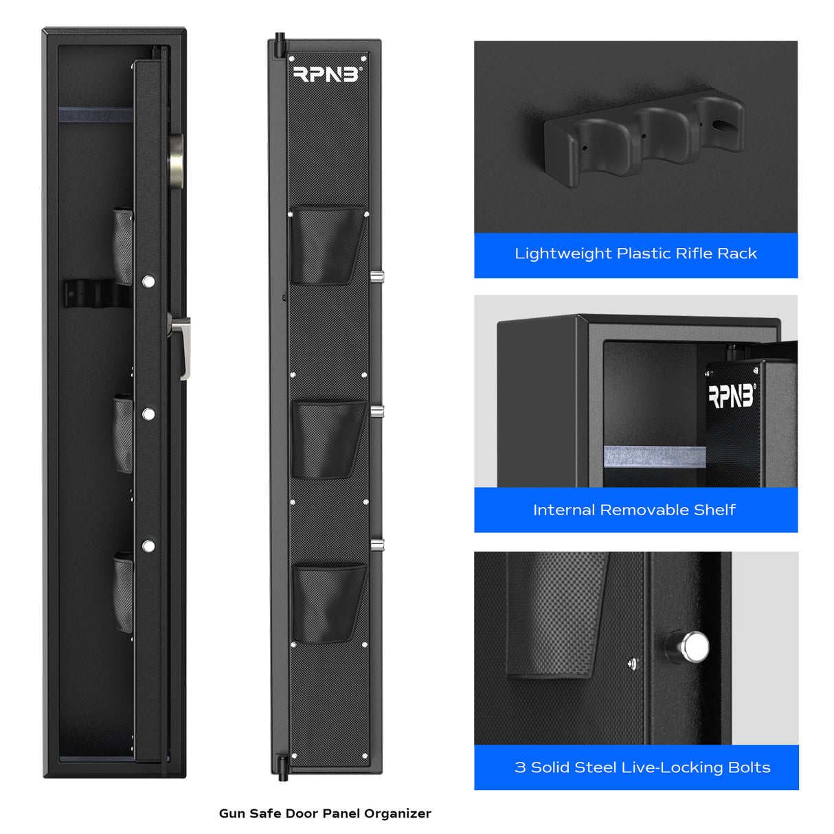 RPNB - RP3FR - Large Biometric 3 Gun Cabinet with Electronic Digital Lock & Removable Shelf