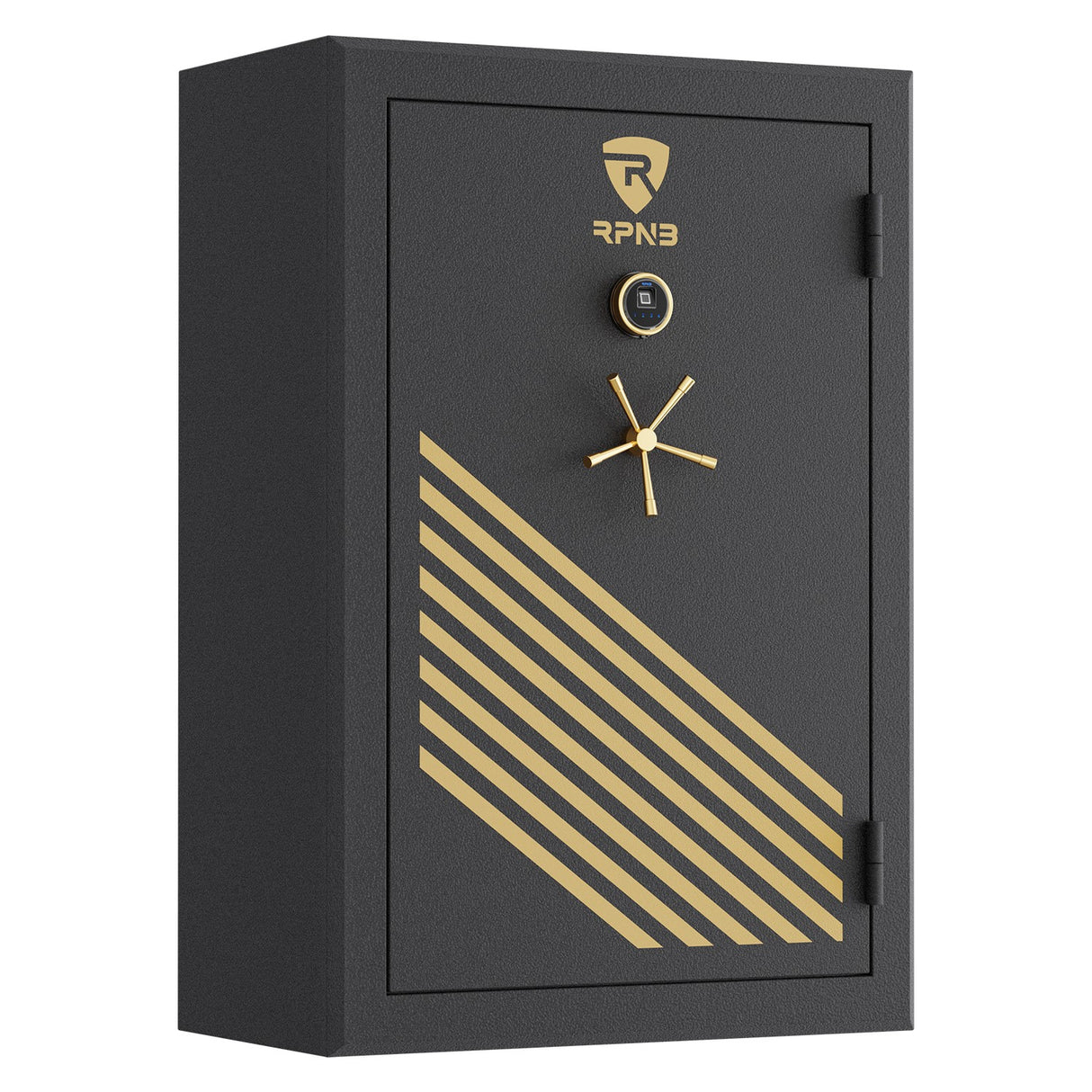 RPNB - RPFS45-B - 45 Gun Large Fireproof Biometric Fingerprint Long Gun Safe for Pistols and Rifles, Black