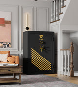 RPNB - RPFS45-B - 45 Gun Large Fireproof Biometric Fingerprint Long Gun Safe for Pistols and Rifles, Black