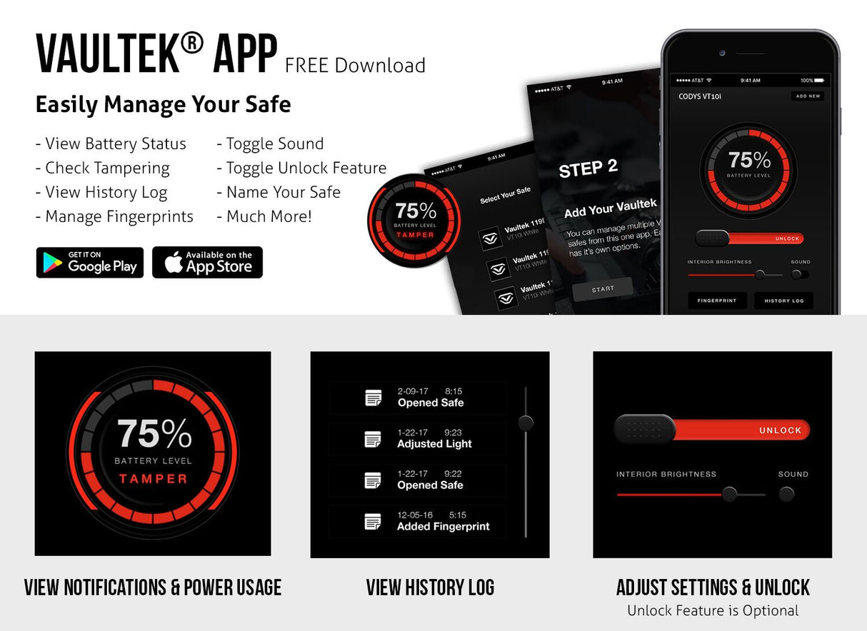 Vaultek - VS10i__Biometric - Bluetooth - 10 Series