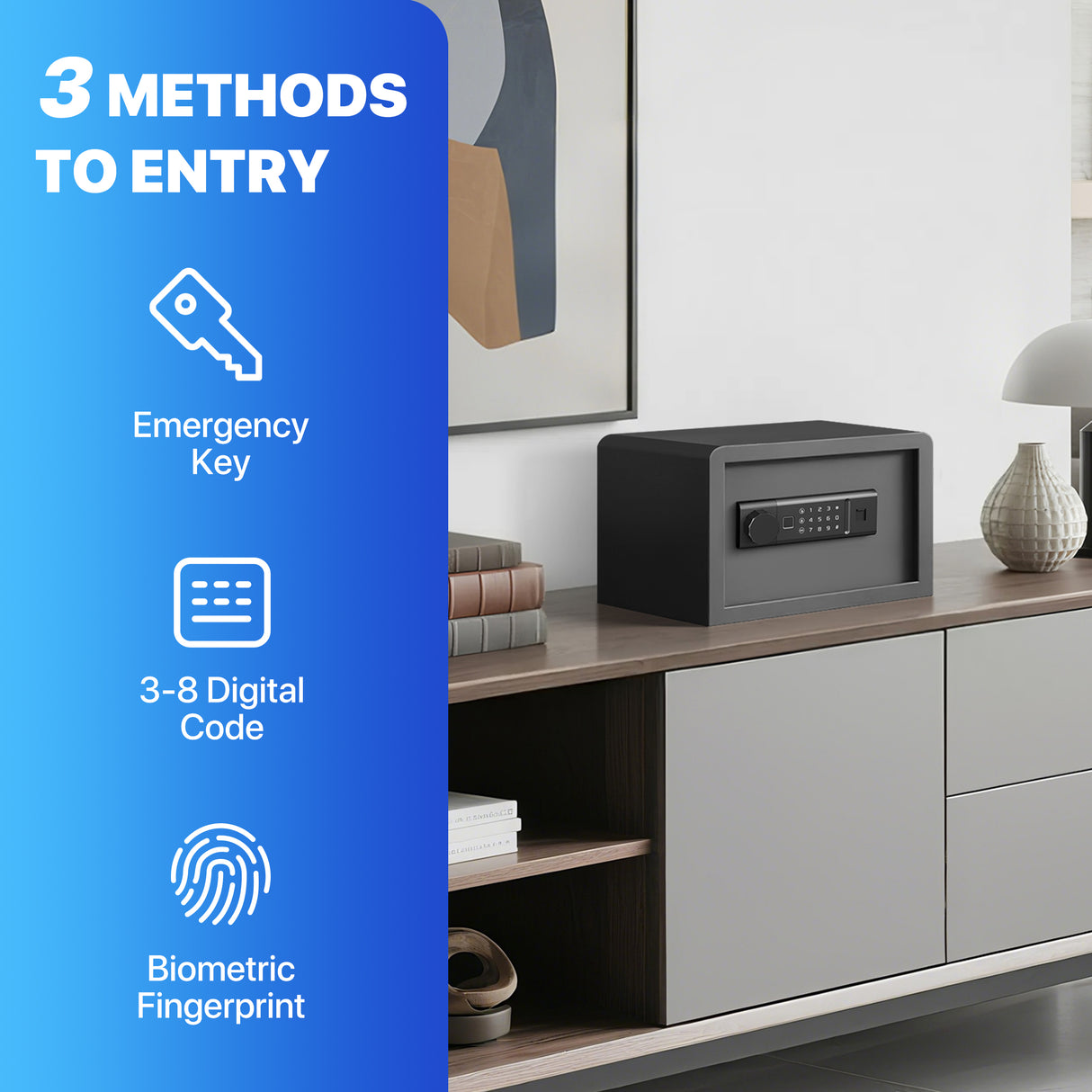 RPNB - RP20FSA -Biometric Home Safe with Fingerprint Digital Lock for Cash & Jewelry, 0.3 cu. ft.