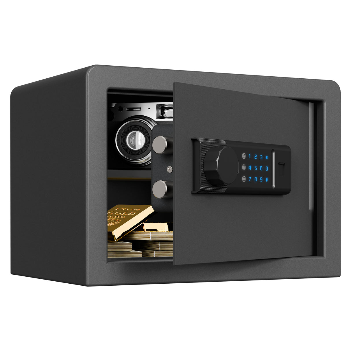 RPNB - RP25FSA - Biometric Home Safe with Fingerprint Digital Lock for Cash & Jewelry, 0.5 Cubic Feet