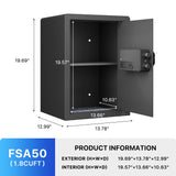 RPNB - RP50FSA - Biometric Home Safe with Fingerprint Digital Lock for Cash & Jewelry, 1.8 cu. ft.