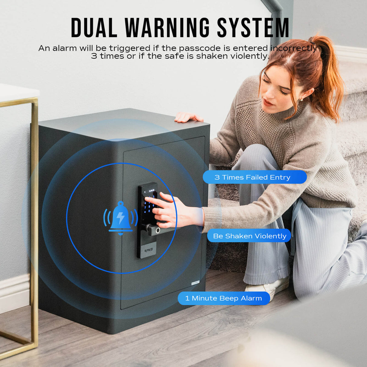RPNB - RPHS60 - Smart Touch Screen Biometric Fingerprint Security Deluxe Safe Box, 2.8 Cubic Feet
