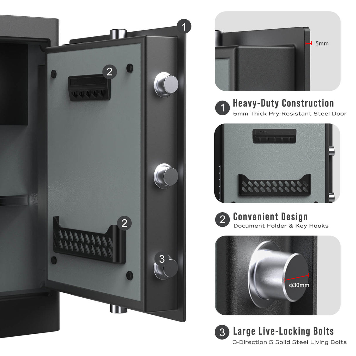 RPNB - RPHS60 - Smart Touch Screen Biometric Fingerprint Security Deluxe Safe Box, 2.8 Cubic Feet