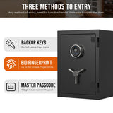 RPNB - RPFS50 - Deluxe Biometric Fireproof Safe with Touch Screen Keypad, 1.29 Cubic Feet