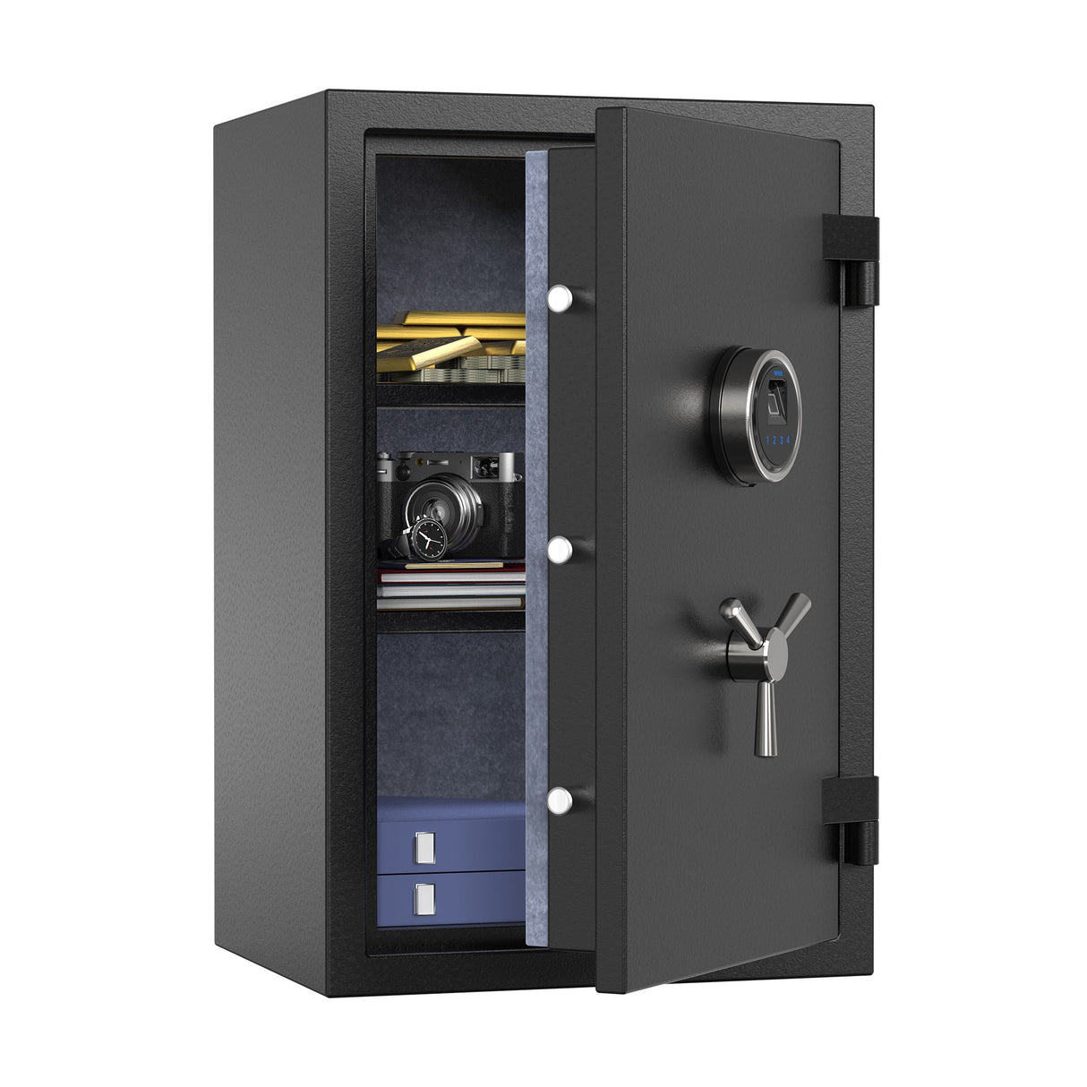 RPNB - RPFS66 - Deluxe Biometric Fireproof Safe with Touch Screen Keypad, 2.12 Cubic Feet
