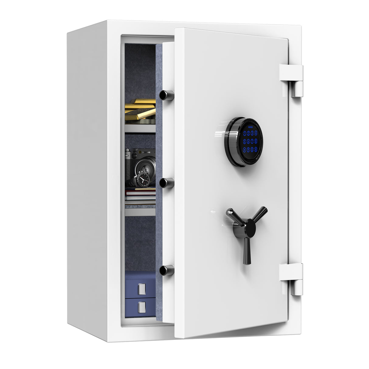 RPNB - RPEFS66W - Digital Keypad White Fireproof Safe, Deluxe Home Safe, 2.12 Cubic Feet