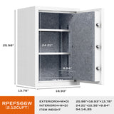RPNB - RPEFS66W - Digital Keypad White Fireproof Safe, Deluxe Home Safe, 2.12 Cubic Feet