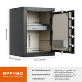 RPNB - RPFV60 - Large Retro Biometric Safe Box with Jewelry Drawer, 2.62 cu. ft.