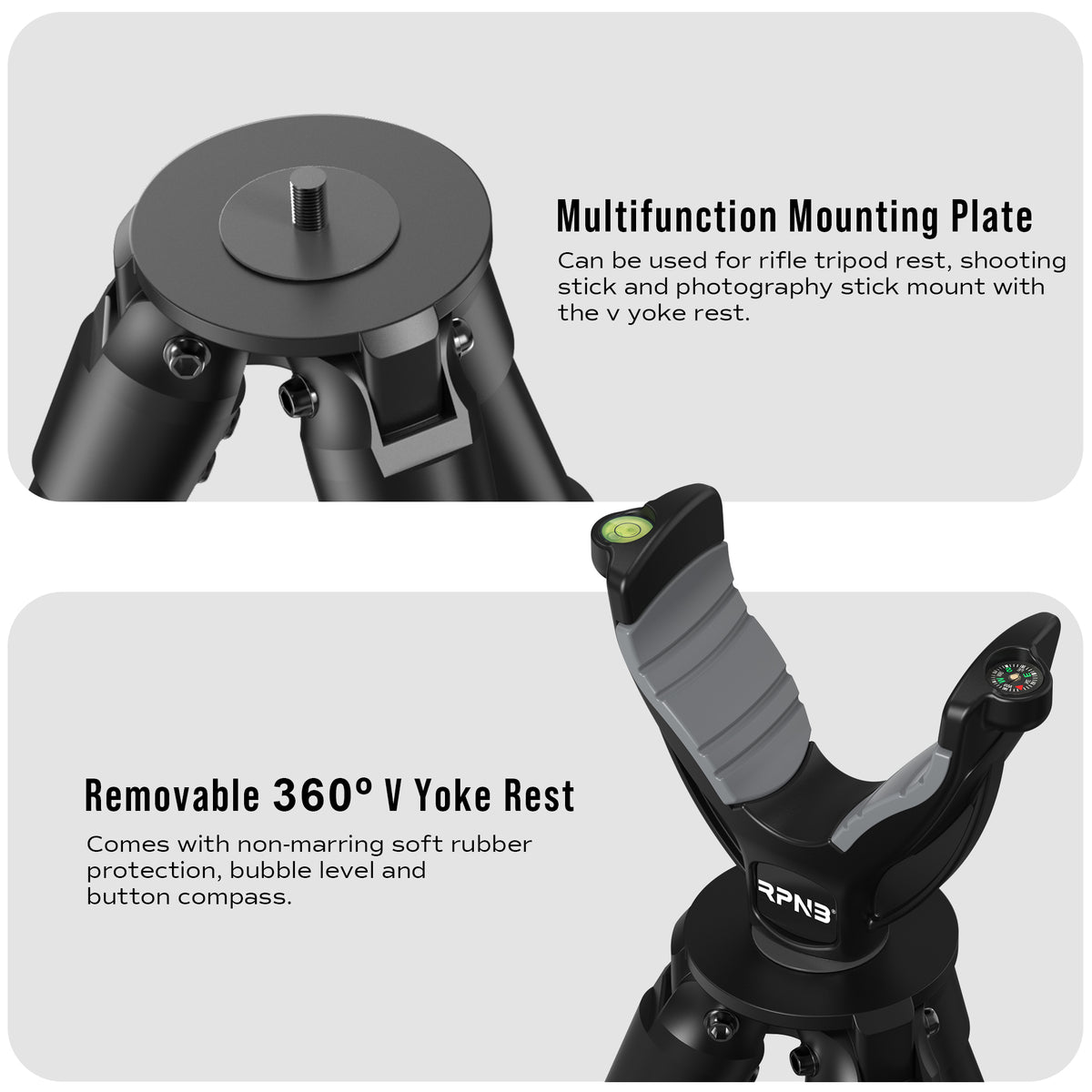 RPNB - HTB-1 - Adjustable Shooting Tripod with Stable Design, Black