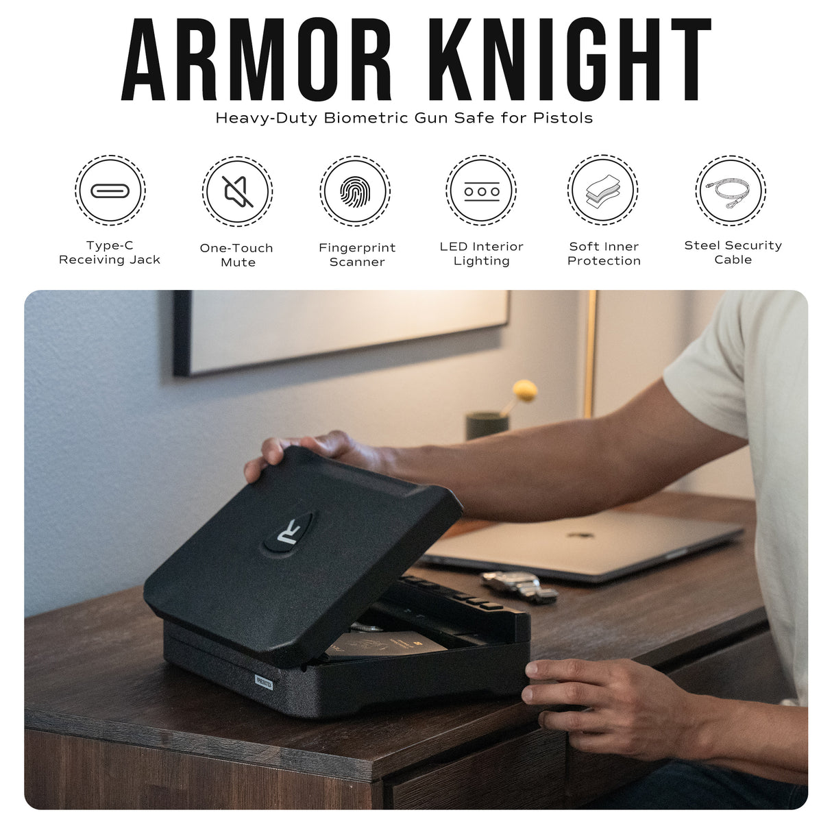 RPNB - RP2018 - Smart Biometric Gun Safe for Handgun, Quick Access Pistol Safe with Fingerprint