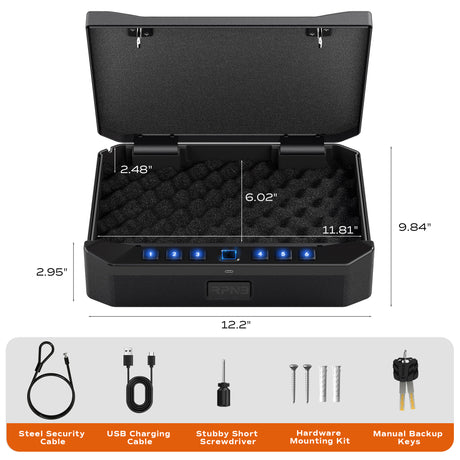 RPNB - RP2018 - Smart Biometric Gun Safe for Handgun, Quick Access Pistol Safe with Fingerprint