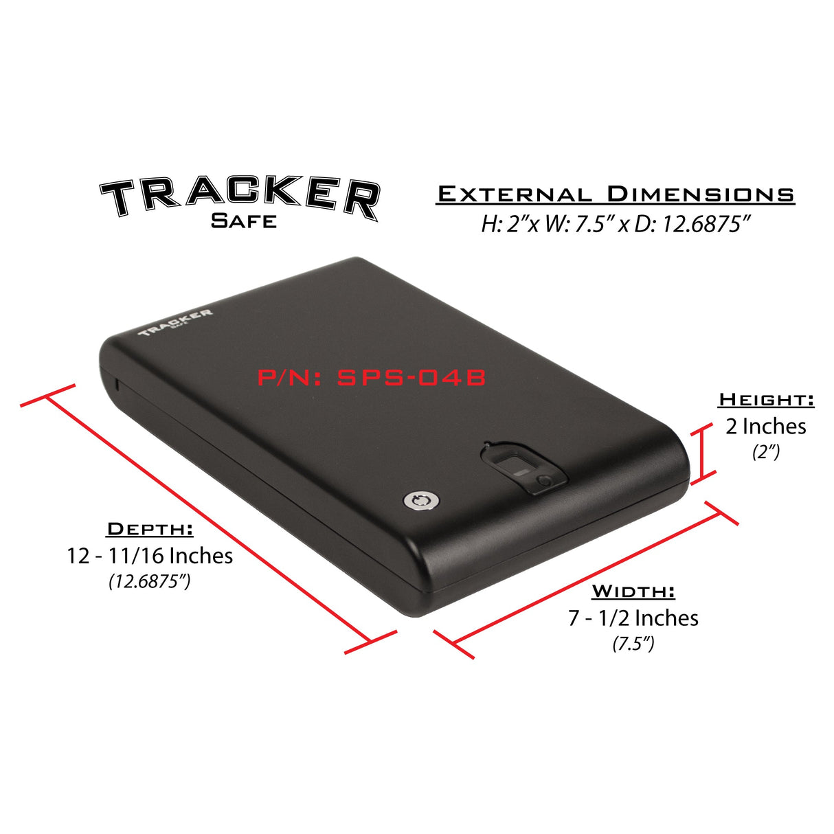 Tracker Safe - SPS-04B - Small Pistol Safe - Biometric Lock - 12.6" Length