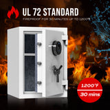RPNB - RPFS50W - High Capacity White Digital Fireproof Safe with Adjustable Shelf for Money & Jewelry, 1.29 cu. ft.